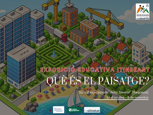 Infografia on apareixen quatre tipus de paisatge, el nom de la exposición, el lloc i la data de realització
